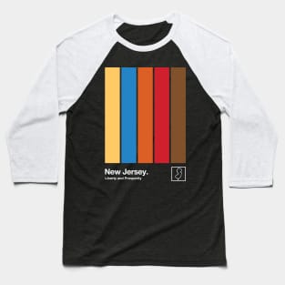 New Jersey State Flag  // Original Minimalist Artwork Poster Design Baseball T-Shirt